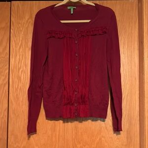LOGO by Lori Goldstein Red Cardigan size M